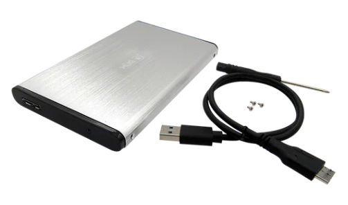 [ACC-CXU-0163] CAJA 2,5" SATA USB 3.0 Externa para Disco Duro y SSD Plateada