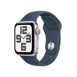 [MRE13BE/A] Apple Watch SE (GPS) - Caja de aluminio en plata 40 mm - Correa Azul tempestad - Talla S/M