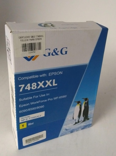 [T748XXL420GEN] Cartucho de Tinta Amarilla Genérica Epson WF-6090/WF-6590 /WF8590 /8090 G&G