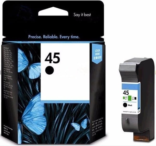 [51645AL] Cartucho de Tinta Negra 45 HP Designjet 700/800/815/900/930/1100/1120/1600/6122/6127/9300