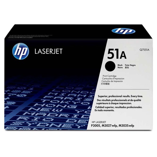 [Q7551A] Cartucho de Tóner Negro 51A HP Laserjet P3005/M3027MFP/M3035MFP