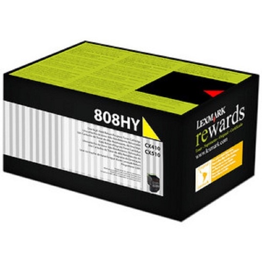 [80C8HY0] Cartucho de Tóner Amarillo Lexmark CX410de/CX510DHE/CX510de