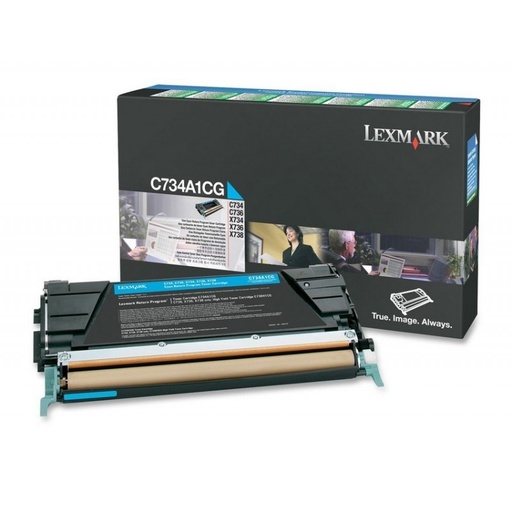 [C734A1CG] Cartucho de Tóner Cyan Lexmark C734
