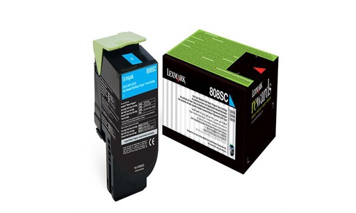 [80C8SC0] Cartucho de Tóner Cyan Lexmark CX310DN/CX410de/CX510de/CX510DHE