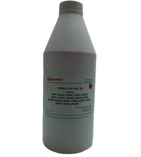 [841340REC-ADV] Recarga de Tóner Magenta 500G Genérico Ricoh MP C2000/MP C2030/MP C2050/MP C2051/MP C2500/MP C2551/MP C2800/MP C3000/MP C3300/MP C3500/MP C4000/MP C4500 ADV