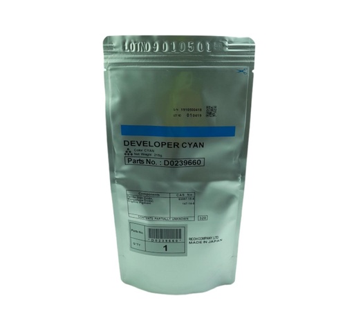 [D0239660] Revelador Cyan (215G.) Ricoh MP C2030/MP C2050/MP C2550/MP C2051/MP C2551/MP C2800/MP C3300/MP C4000SPF/MP C5000SPF