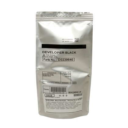 [D0239640] Revelador Negro (215Gr) Ricoh MP C2030/MP C2050/MP C2550/MP C2051/MP C2551/MP C2800/MP C3300/MP C4000/MP C5000