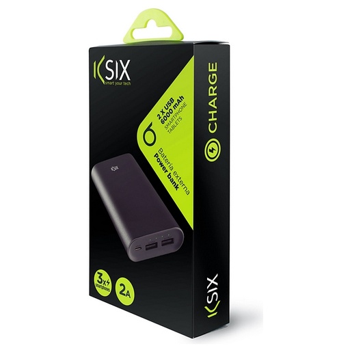 [4106] Power Bank Onetech, 6000 MAH, Ultra plano, 2 cargas, 6 colores