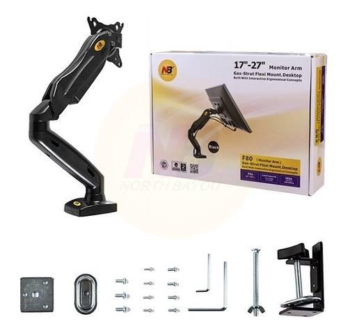 [NB F80] Soporte de Brazo Monitor A Escritorio de 17" A 27" NORTH BAYOU